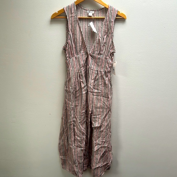 Billabong NWT small Hidden Coves midi casual lightweight dress striped - Picture 1 of 6